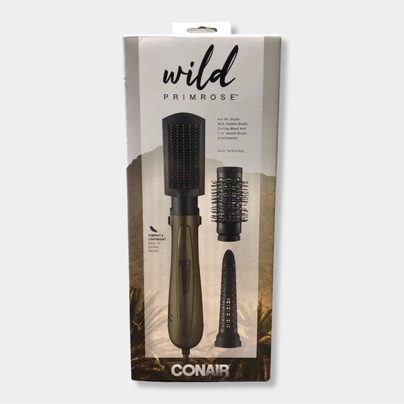 Conair Other - Conair Primrose Hot Air Styler With Paddle Brush Curling Wand & 2” Round Brush